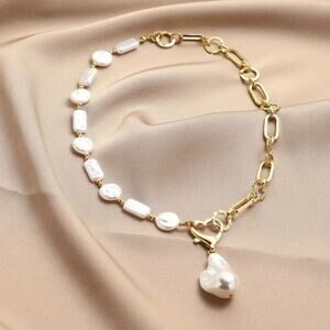 Luxurious Baroque Style Lab Pearl Pendant Necklace